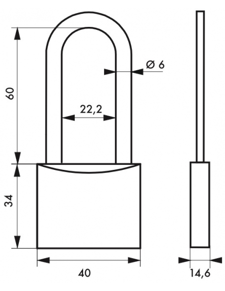 Cadenas à clé, extérieur, alu, 40mm, anse 1/2 haute acier nickelé, 2 clés - Serrurerie de Picardie Cadenas