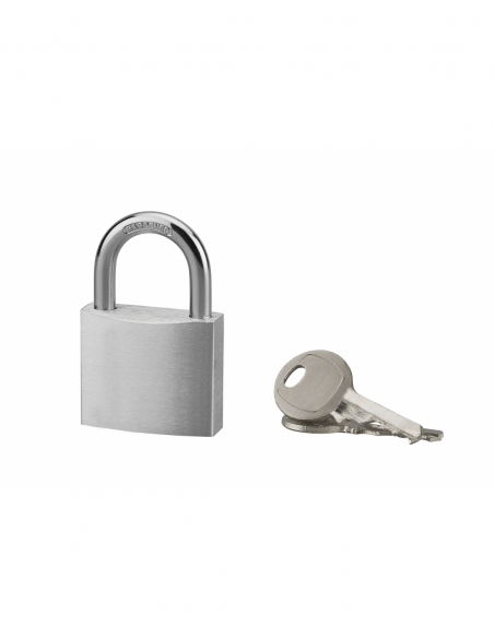 Cadenas à clé, extérieur, alu, 40mm, anse acier nickelé, 2 clés - Serrurerie de Picardie Cadenas à clé