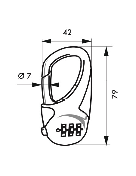 Mousqueton à code, 3 chiffres - SP Cadenas à combinaison