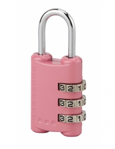Cadenas à code, bagage, 25mm, anse acier nickelé, 3 chiffres - SP Cadenas à combinaison