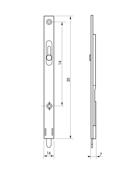 Verrou à onglet pour fenêtre, pêne rond coulissant, 200mm, zingué - FERCO BY THIRARD Verrous