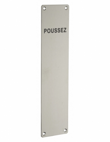 Plaque PUSH inox 300mm - THIRARD Plaque de propreté