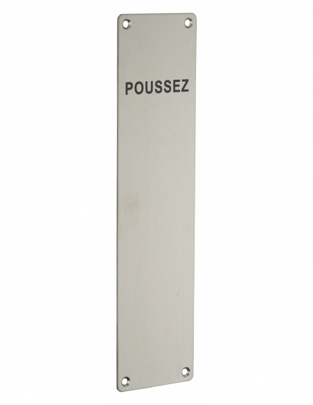 Plaque PUSH inox 300mm - THIRARD Plaque de propreté