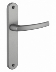 Ensemble de poignées pour porte intérieure Sultane sans trou, carré 7mm, entr'axes 195mm, gris - THIRARD Poignée de porte int...