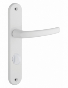 Ensemble de poignées pour salle de bain et toilette Sultane à condamnation, carré 7mm, entr'axes 195mm, blanc - THIRARD Poignée