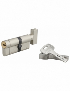 Cylindre de serrure à bouton Federal S, 30Bx42mm, nickel, anti-arrachement, anti-perçage, 5 clés - THIRARD Cylindres à bouton