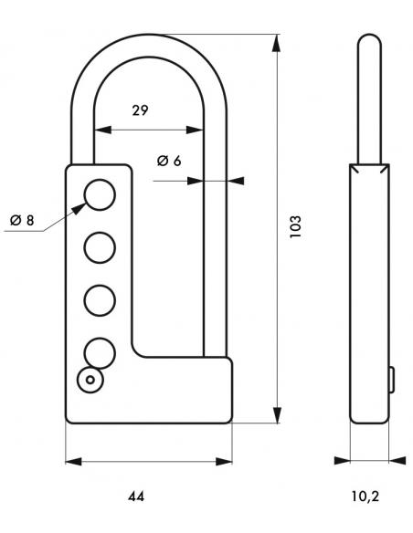 Moraillon en aluminium pour 4 Cadenas - THIRARD Cadenas de consignation