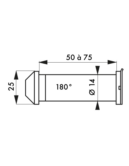Judas de porte 180°, Ø14mm, laiton poli - THIRARD Equipement