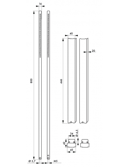 Kit tringle plate, H. 3m, compatible Beluga-Horga, blanc - THIRARD Serrure