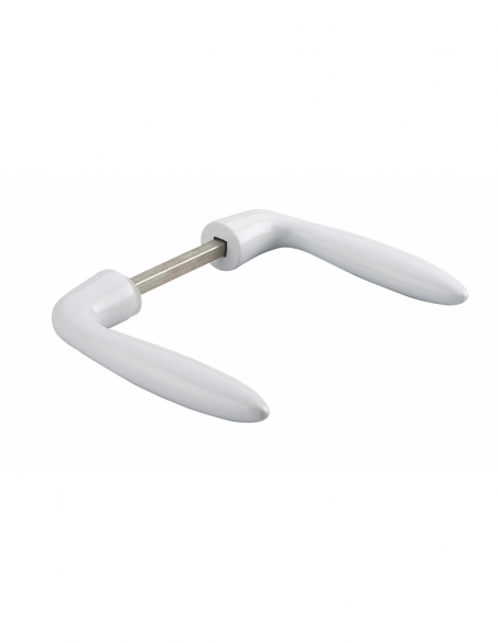 Paire de béquilles Beluga pour porte, carré 7mm, 1 portée, blanc - THIRARD Béquille