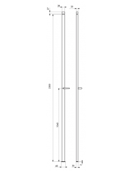 Crémone à béquille pour porte et fenêtre, 2 pts, hauteur 2300mm, noir - THIRARD Crémone de fenêtre