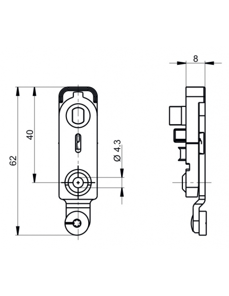 Releveur anti-fausse manoeuvre pour fenêtre oscillo-battante, 62x16mm, Bois PVC - FERCO by THIRARD Accessoires FERCO fenetre