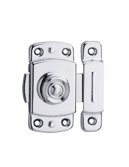 Verrou pour porte d'ameublement, 35mm, laiton chromé - THIRARD Verrou de meuble