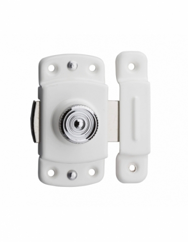 Verrou pour porte d'ameublement, 35mm, blanc - THIRARD Verrou de meuble