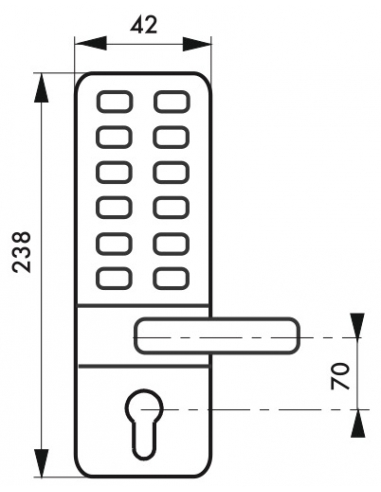 Serrure à combinaison avec paire de béquilles pour serrure encastrable pour porte d'entrée, 8 chiffres, chromé - THIRARD Verr... Serrure à combinaison avec paire de béquilles pour serrure encastrable pour porte d'entrée, 8 chiffres, chromé - THIRARD Verr...