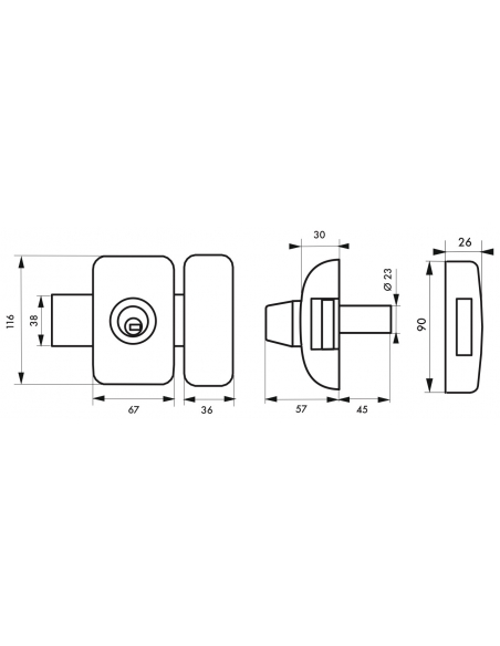 Verrou double entrée Universel pour porte d'entrée, cylindre 45mm, acier, 4 clés, epoxy noir - THIRARD Verrous