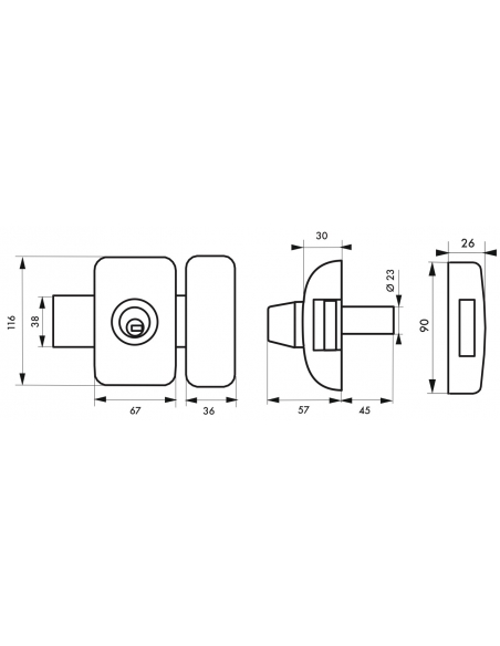 Verrou double entrée Universel pour porte d'entrée, cylindre 45mm, acier, 4 clés, epoxy blanc - THIRARD Verrous