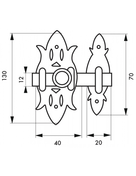 Verrou de meuble Rustique, 40x130mm, laiton patiné - THIRARD Verrou de meuble