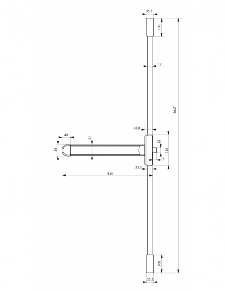 Serrure anti-panique S-Push pour porte d'entrée, 2/3 pts haut et bas, réversible, noir - THIRARD Serrure anti-panique