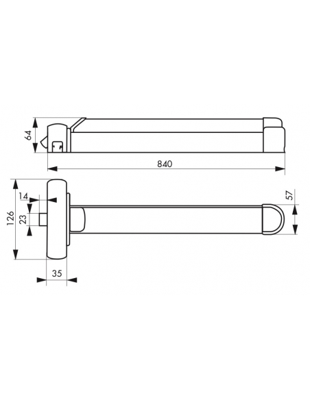 Serrure anti-panique S-Push pour porte d'entrée, 1 pts réversible, blanc - THIRARD Serrure anti-panique