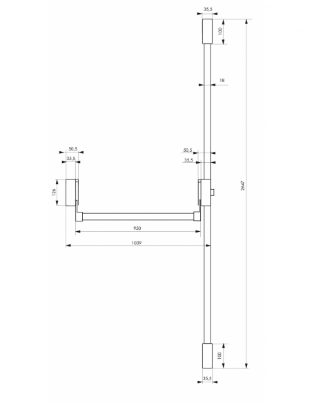 Serrure anti-panique D-Cross pour porte d'entrée 1150mm max, 2/3 pts haut et bas, réversible, gris - THIRARD Serrure anti-pan...