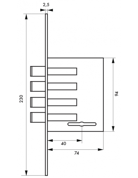 Serrure encastrable pour porte d'entrée, axe 40mm, 4 pênes ronds, têtière laitonnée, 3 clés - THIRARD Serrures encastrables