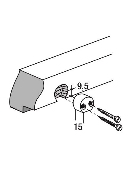 Gâche encastrable de tringle d'extrémité pour fenêtre, Ø25x15mm, Fenster, 0-0309-00-0-1 - FERCO by THIRARD Gâche de porte