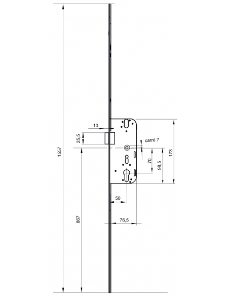 Boitier de serrure encastrable Decena à cylindre pour porte bois, ajustable, axe 50mm, 2pts, G-18295-00-0-1 - FERCO by THIRAR...