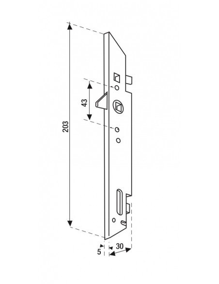 Crémone encastrable à panneton pour fenêtre bois, axe 10mm, carré 7mm, A-06140-00-0-1 - FERCO by THIRARD Crémone