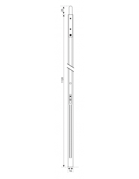 Rallonge de serrure encastrable, 1120x16mm, Fenster, A-01197-11-0-1 - FERCO by THIRARD Serrures multipoints