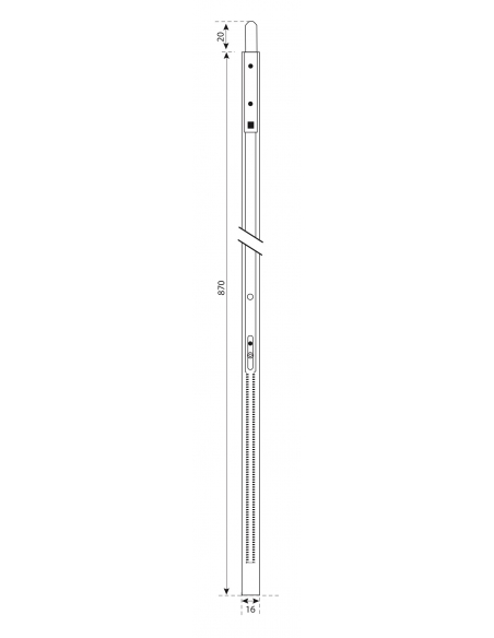 Rallonge de serrure encastrable, 870x16mm, Fenster, A-01197-08-0-1 - FERCO by THIRARD Serrures multipoints