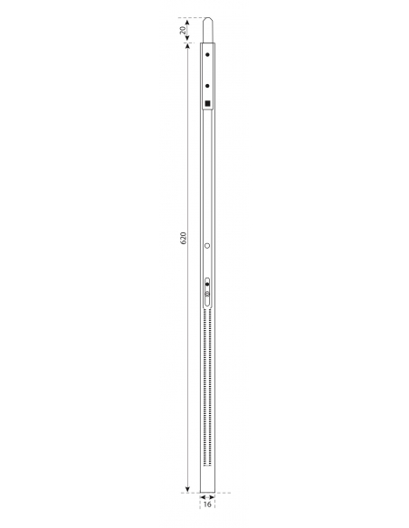 Rallonge de serrure encastrable, 620x16mm, Fenster, A-01197-06-0-1 - FERCO by THIRARD Serrures multipoints