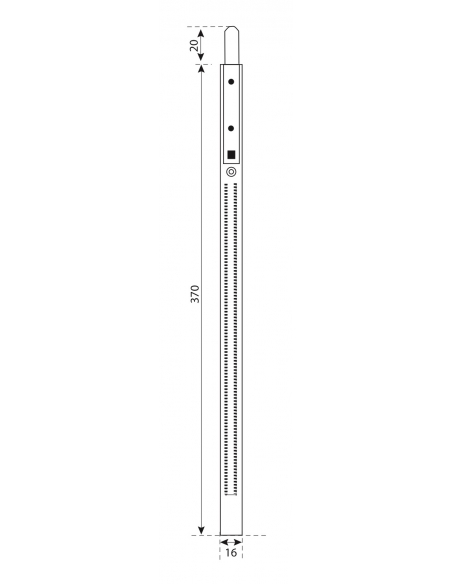 Rallonge de serrure encastrable, 370x16mm, Fenster, A-01197-04-0-1 - FERCO by THIRARD Serrures multipoints