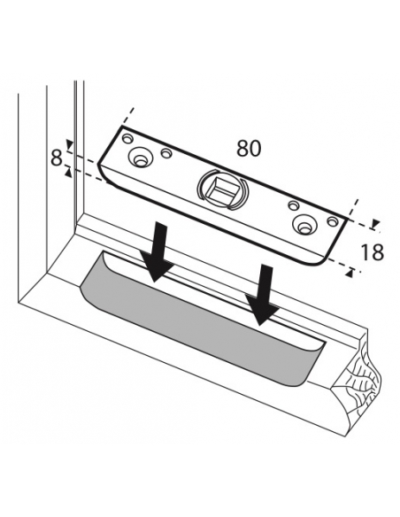 Gâche de tringle simple pour fenêtre 1 vantail Compatible UNIJET Dim.80x18mm FERCO E-19551-32-0-1 - FERCO by THIRARD Gâche de...