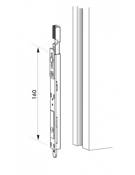 Verrou à levier avec sortie de tringle pour fenêtre pvc G-16890-01-0-1