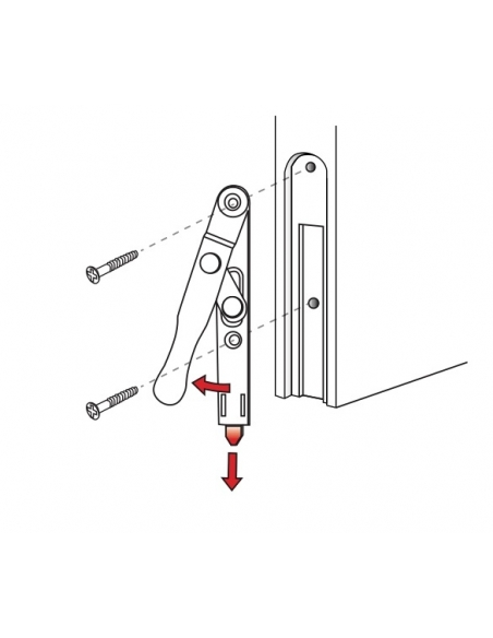 Verrou à levier avec sortie de tringle pour fenêtre pvc G-16890-01-0-1