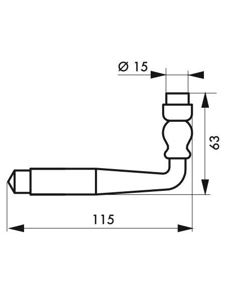 Paire de béquilles fil torsadé pour porte, carré 7x70mm, 2 portées, noir - THIRARD Bouton / béquille de porte