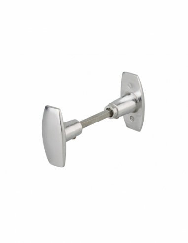 Paire de boutons pour porte, carré 6mm, 1 portée, argent - THIRARD Bouton