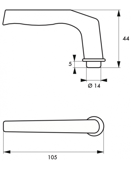 Paire de béquilles pour porte, carré 6mm, 1 portée, argent - THIRARD Béquille