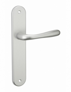 Ensemble de poignées pour porte intérieure Pelope sans trou, carré 7mm, entr'axes 195mm, argent - THIRARD Poignée