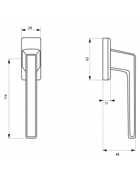 Béquille Archimède pour fenêtre, inox - THIRARD Poignée de fenêtre