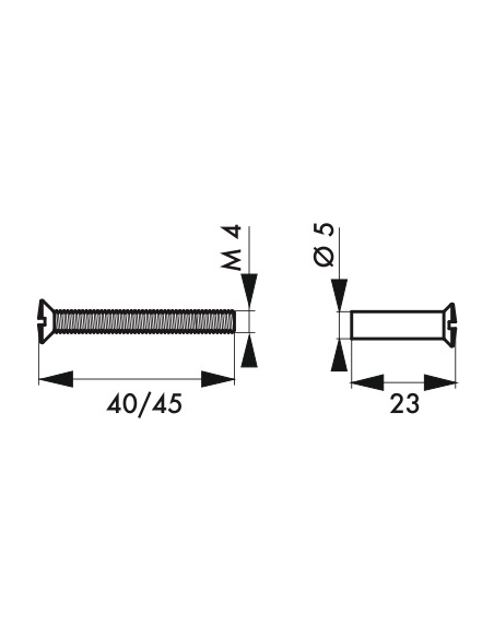 Jeu de 2 vis, M5x40, zingué - THIRARD Accessoires de poignée