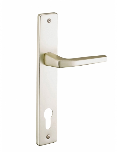 Ensemble de poignées pour porte d'entrée Picardie trou de cylindre, carré 7mm, entr'axes 92mm, couleur champagne - THIRARD Po...