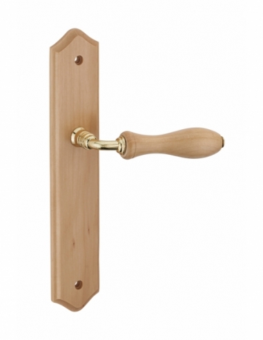 Ensemble de poignées pour porte intérieure Themis sans trou, carré 7mm, entr'axes 195mm, bois brut - THIRARD Poignée