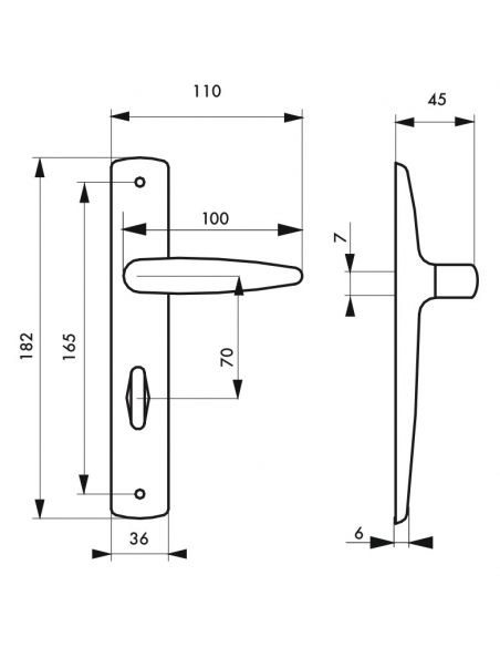 Ensemble de poignées pour porte intérieure Abbeville à condamnation clé, carré 7mm, entr'axes 165mm, chromé - THIRARD Poignée