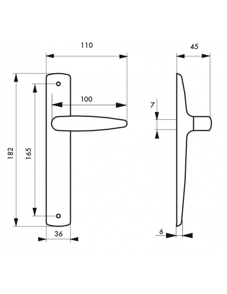 Ensemble de poignées pour porte intérieure Abbeville sans trou, carré 7mm, entr'axes 165mm, chromé - THIRARD Poignée