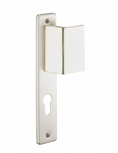 Ensemble de poignées, porte d'entrée, palière Picardie trou de cylindre, carré 7mm, entr'axes 195mm, couleur champagne - THIR...