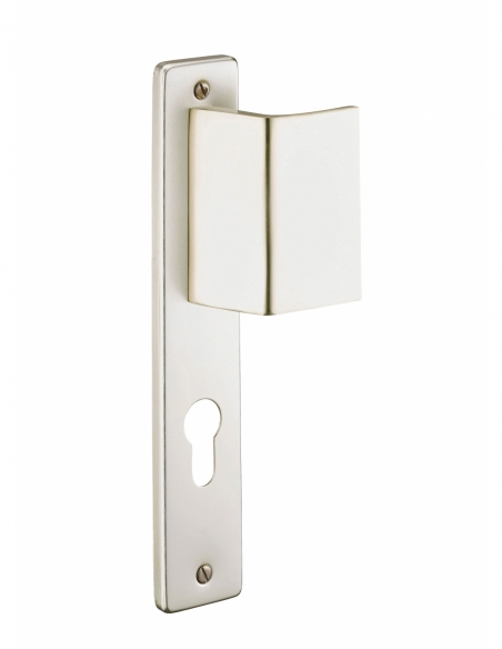 Ensemble de poignées, porte d'entrée, palière Picardie trou de cylindre, carré 7mm, entr'axes 195mm, couleur champagne - THIR...