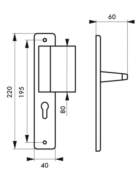 Ensemble de poignées pour porte d'entrée palière Picardie trou de cylindre, carré 7mm, entr'axes 195mm, couleur F2 - THIRARD ...