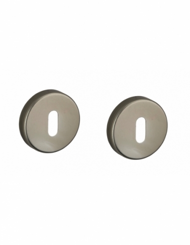 Paire de rosaces Junon, trou de clé, nickelé satiné - THIRARD Rosace